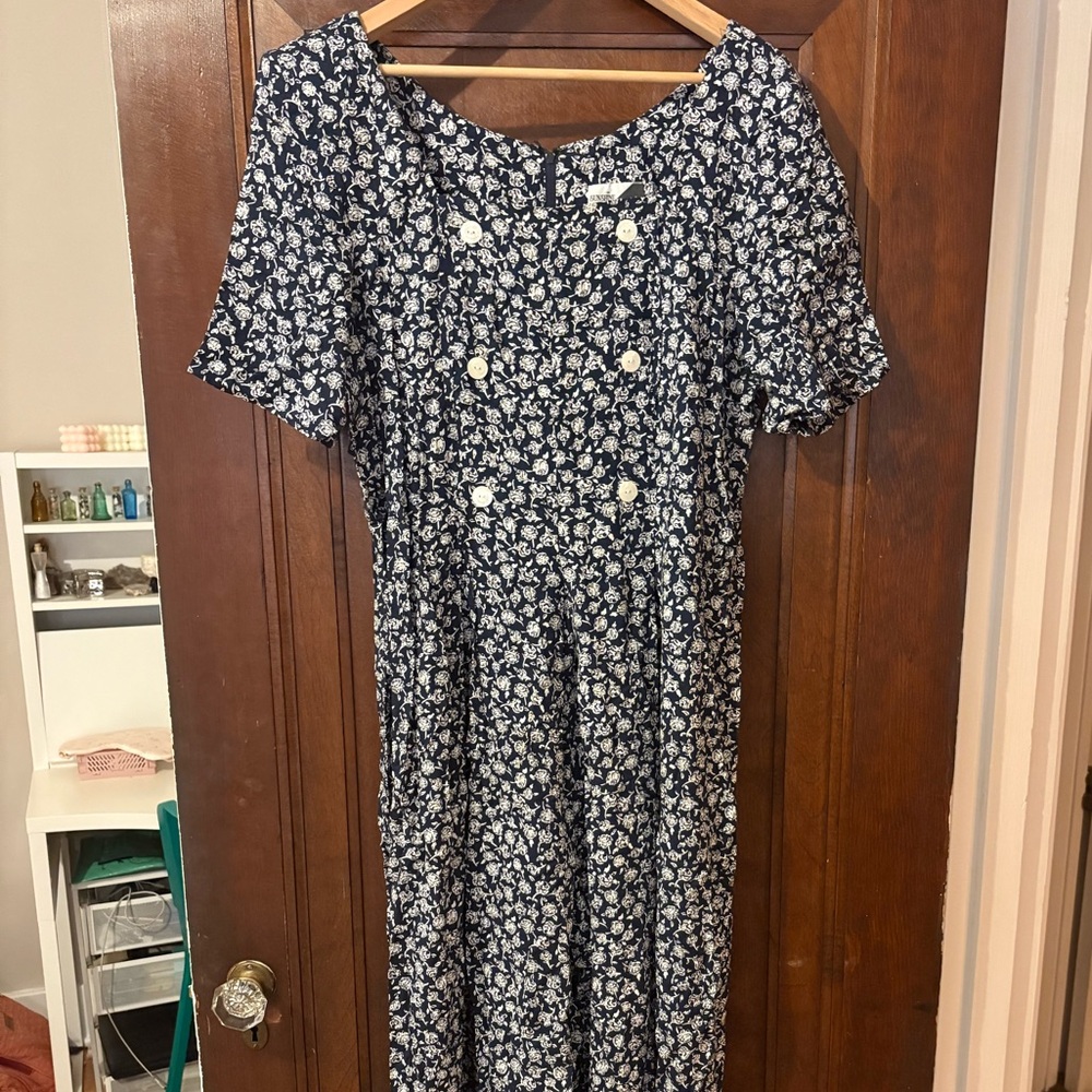 Vintage Navy Floral Jumpsuit